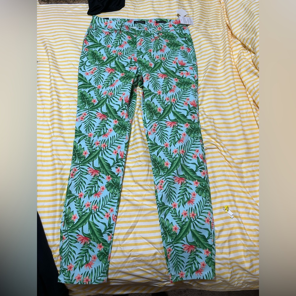 Super soft tropical design jeans. New never worn.